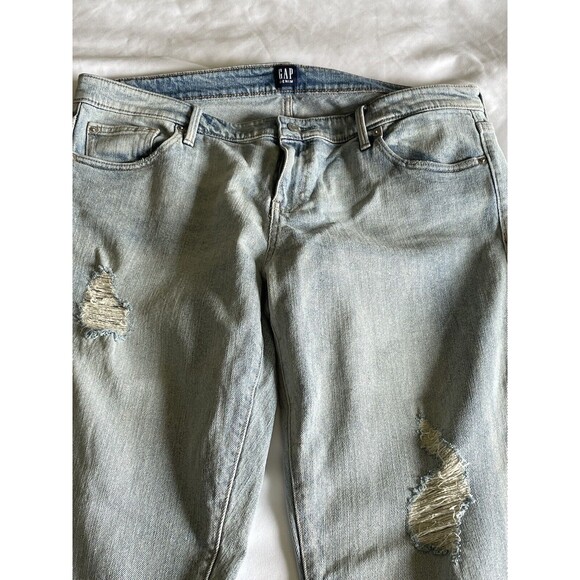 Gap Denim - Gap Women’s Jeans Straight Leg Size 32 Light Wash Distressed